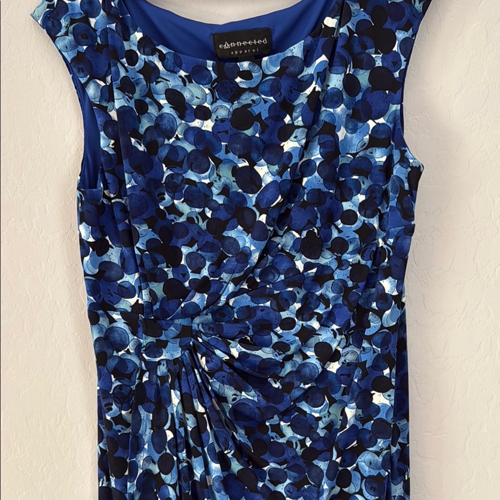 Connected Apparel Blue Embellished Midi Dress - Picture 2 of 7